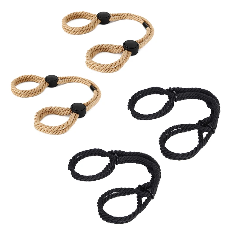 2 pezzi Sexy manette donne erotiche mani e polsini alla caviglia Fetish giocattoli del sesso accessori Bdsm gioco per adulti corda morbida restrizioni grilli