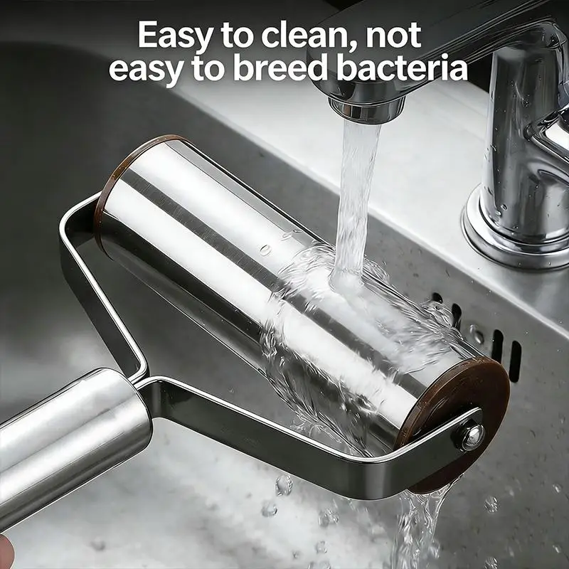 *Stainless Steel Double Head Rolling Pin Non-stick Dough Pastry Roller Kitchen Dumplings Machine Noodles Pizza Pies Baking Tools
