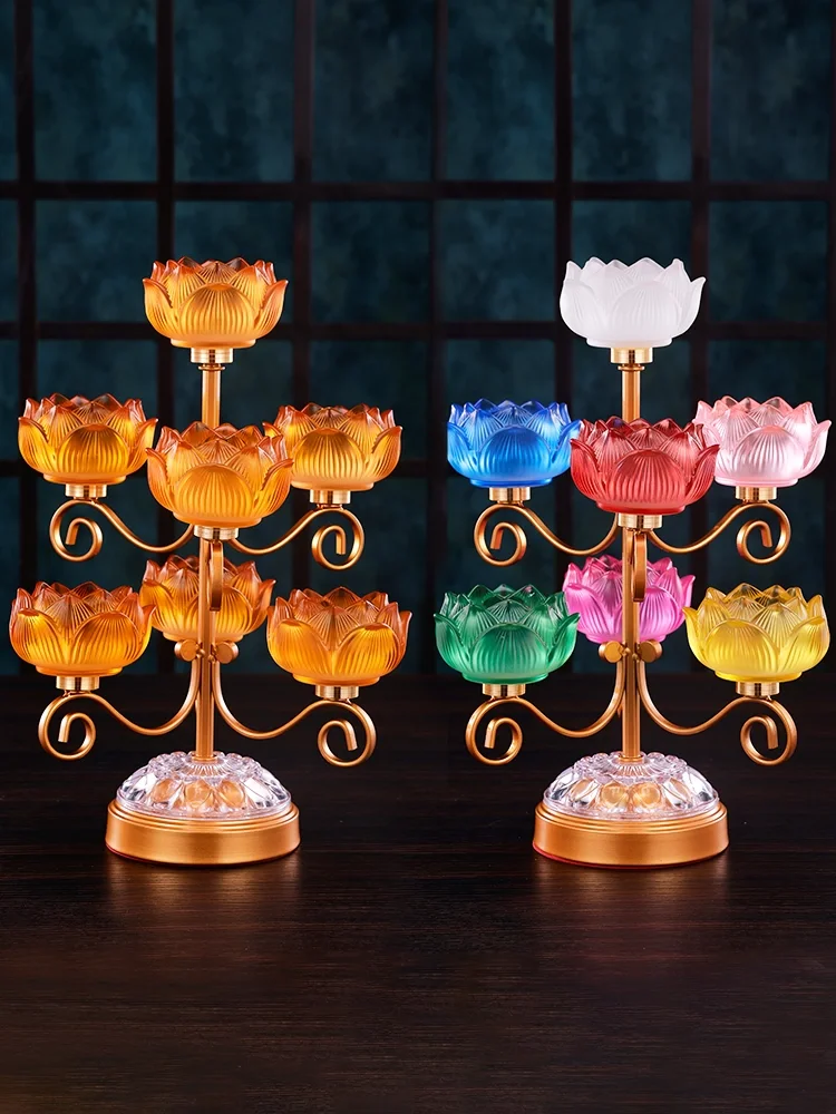 Eight auspicious seven-star lamp holder glass candle ornaments