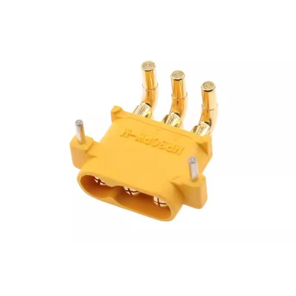 5Pcs MR30PW-M/F Battery Charging Connector DC500V 15A Gold-plating 3Pin Horizontal Curved Foot Male/Female Power Charging Plug