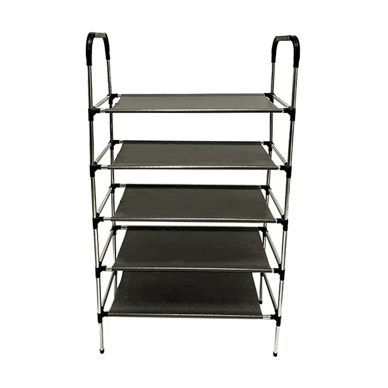 5 Layers Storage Organizer Home Decor Adjustable Shelf Metal And Non-Woven Shoes Stand Rack Cabinet Place In Doorway