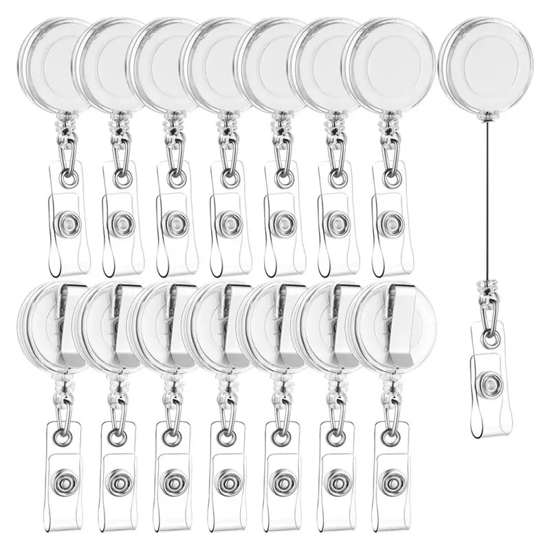 A97I-100 PCS Retractable Badge Reel Clips ID Card Holder Reel With Metal Belt Clip For Hanging Cards Key Chains