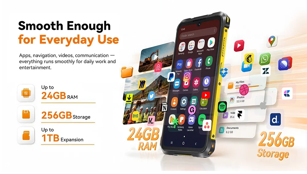 Cubot KingKong ES 5 Android Smartphone 6.88" 120Hz Screen Up to 24GB RAM(12+12GB) 256GB ROM 7000mAh Battery Rugged Phone NFC
