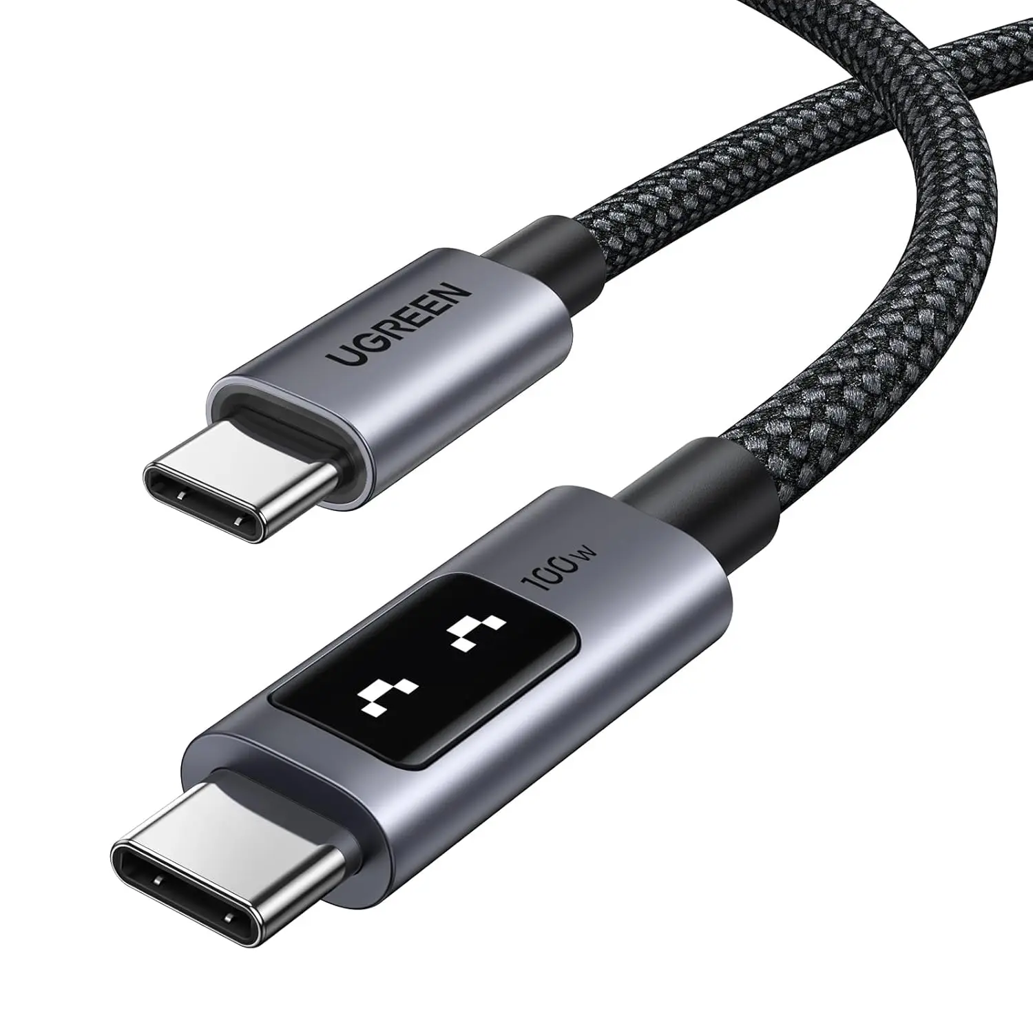 유그린 USB C to USB C 케이블 100W 고속 충전 케이블 타입 C 충전 코드 LED 디스플레이 포함 아이폰 16용