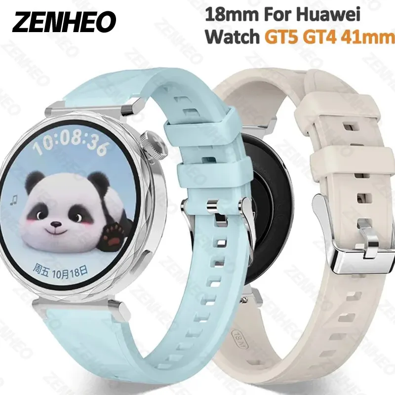 18mm Silicone Watch band Strap For Huawei Watch GT5 Pro 42mm Sports Replacement Correa Bracelet for Huawei GT5 41mm Accessories