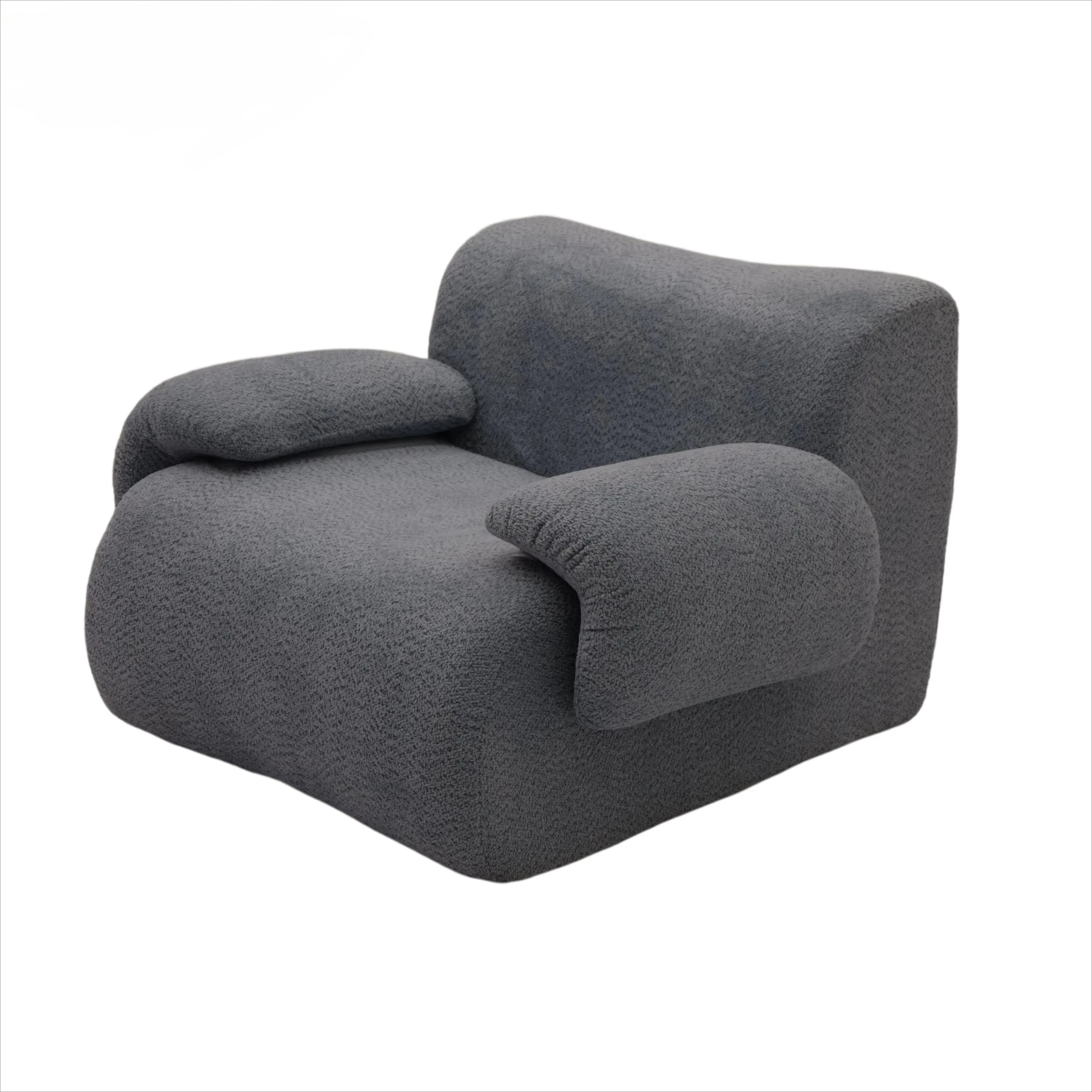 #Modern Plush Fabric Compressed Armchair Sofa Set Vacuum Packed Lazy Couch Box No Assembly Required Living Room Villa Hotel