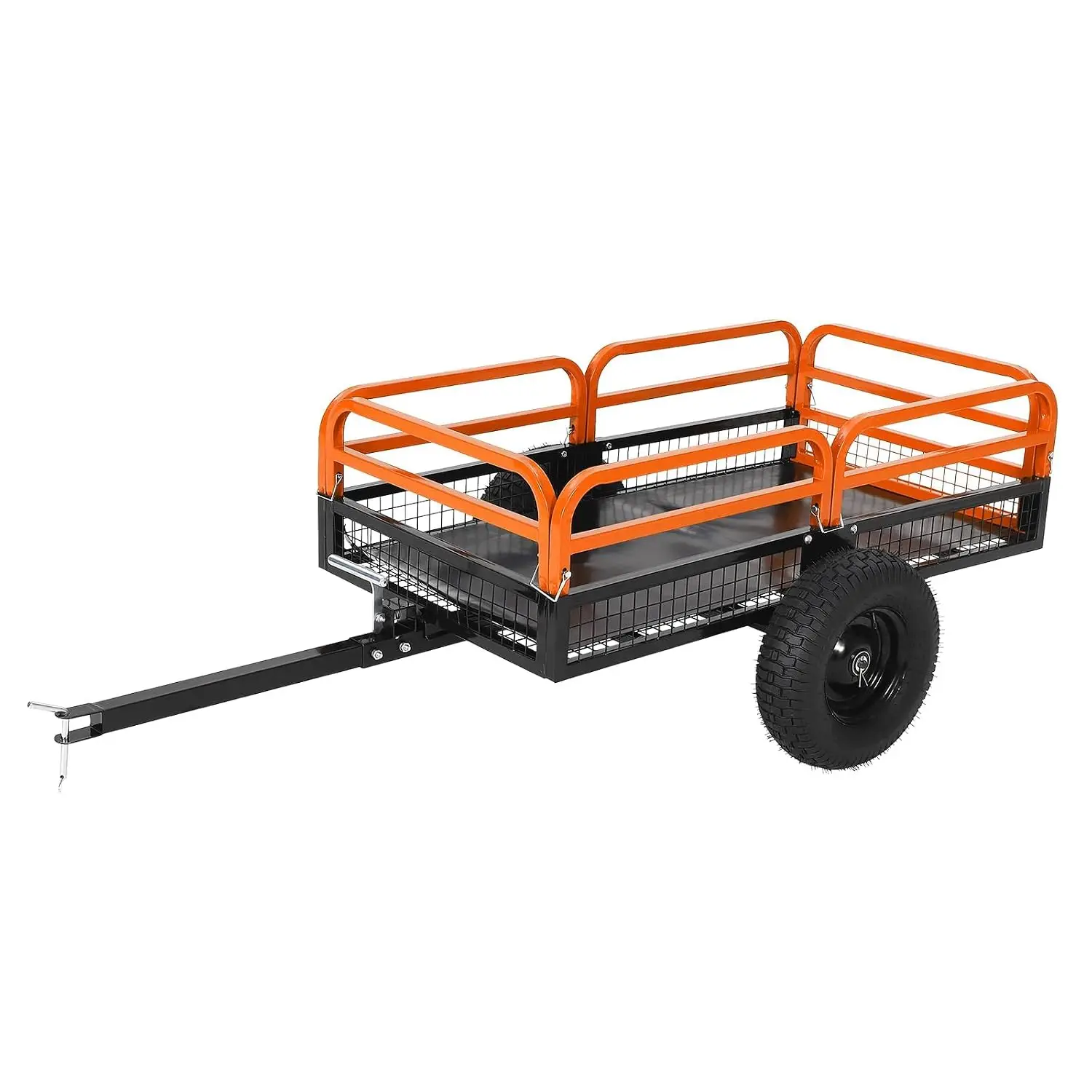 Heavy Duty Utility Trailer 1500LB 15Cu.Ft ATV Pull Behind Removable Sides & Terrain Tires Lawn Dump Cart Garden, Customized