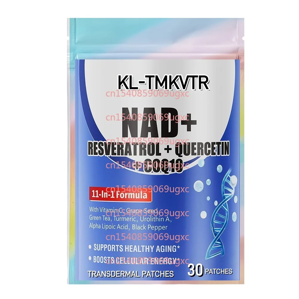 

30 трансдермальных пластырей NAD с куркумой, ресвератролом, коэнзимом Q10 и альфа-липоевой кислотой для поддержки клеточного здоровья и здорового старения