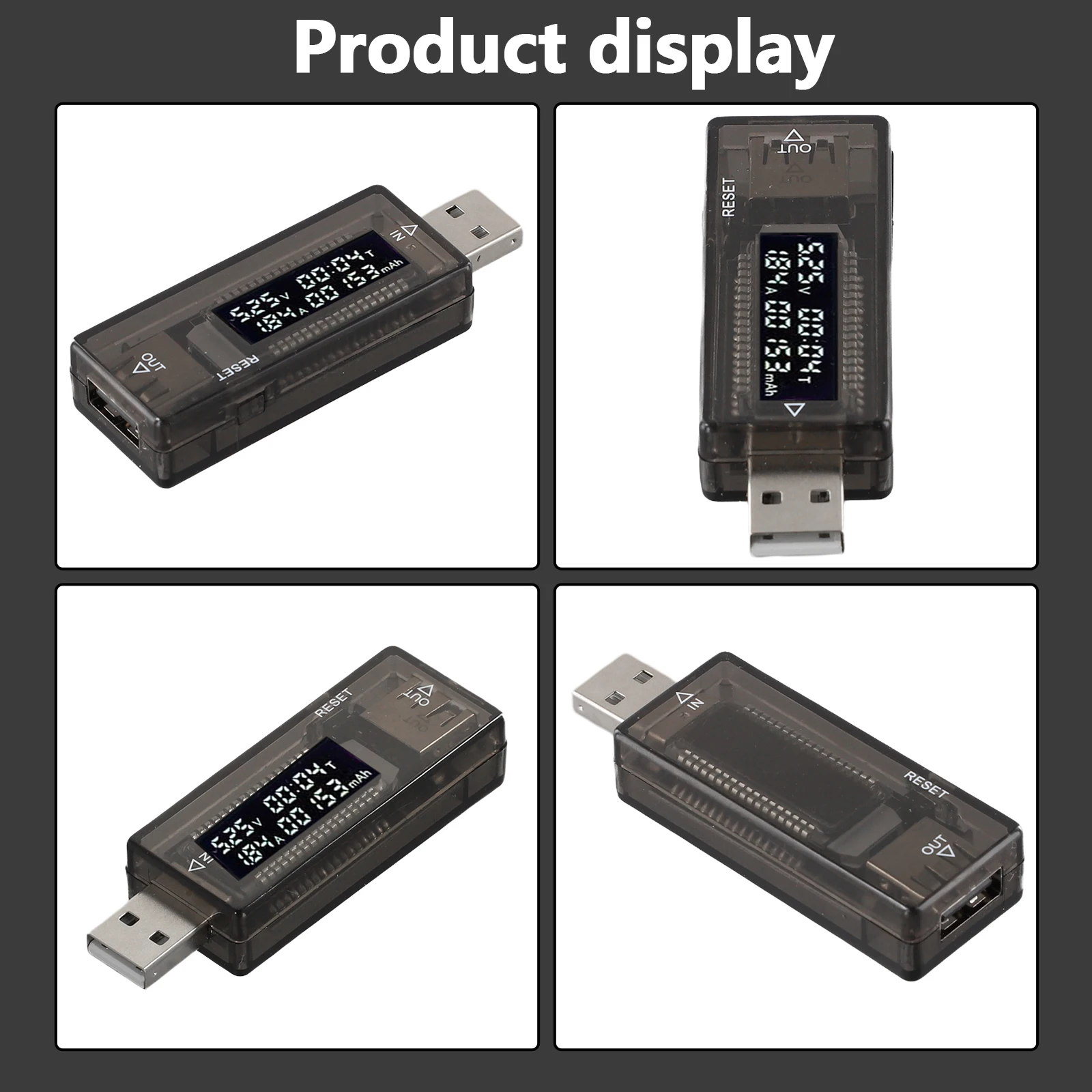 LCD USB Power Capacity Tester with Voltmeter Ammeter for Accurate Measurement of Voltage Current and USB Device Power