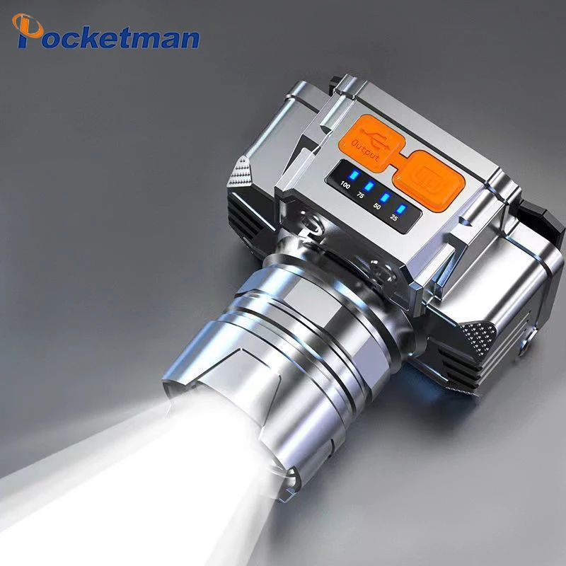 High Lumen Upgraded-LED Headlamp USB Rechargeable Headlight Waterproof Head Lamp Fishing Head Light Head Flashlight