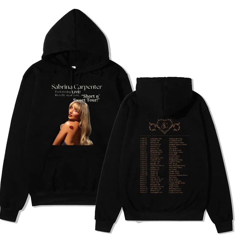 

Sabrina Carpenter Short N Sweet Tour Print Hoodie Rapper Fashion Aesthetic Sweatshirt Men Women Hip Hop Streetwear Pullover Coat