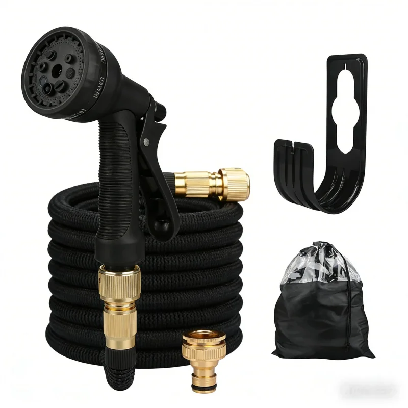 High Pressure Magic Hose Garden Irrigation Car Wash Dual PurposePVCDual Metal Connector Telescopic Water Pipe for Household Wate