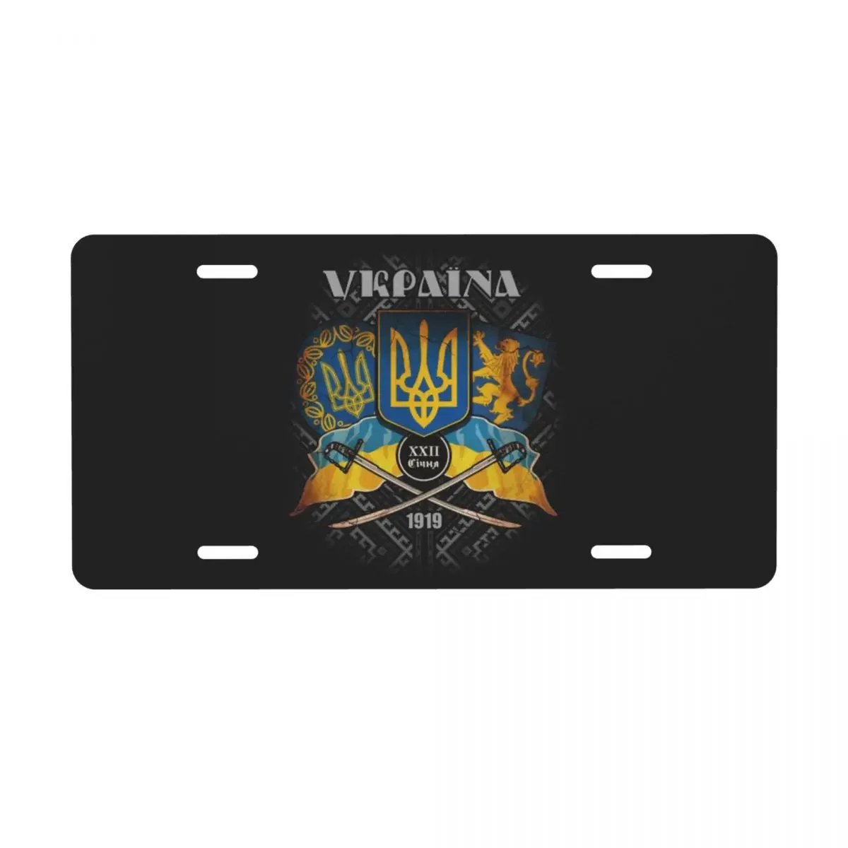 Custom Day Of Unity Of Ukraine License Plate Cover Vanity Tag Ukrainian Proud Flag Decorative Car Front License Plate 6x12 Inch