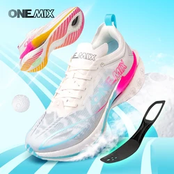 ONEMIX Nuove scarpe da corsa per maratona da corsa con piastra in carbonio Scarpe da allenamento per sport atletici all'aperto Scarpe da ginnastica da uomo antiscivolo resistenti all'usura