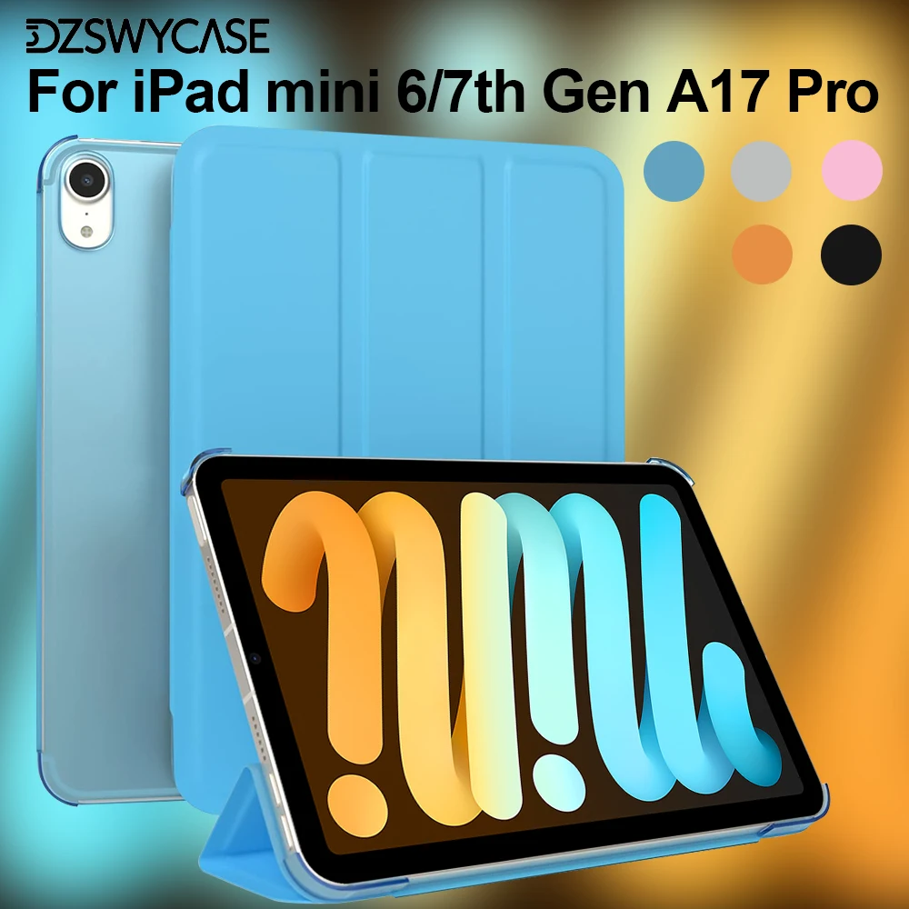 Smart Case for iPad Mini 7 (A17 Pro 2024) / Mini 6 2021 8.3 Inch, Trifold Stand Function, Protective Cover Auto Sleep / Wake