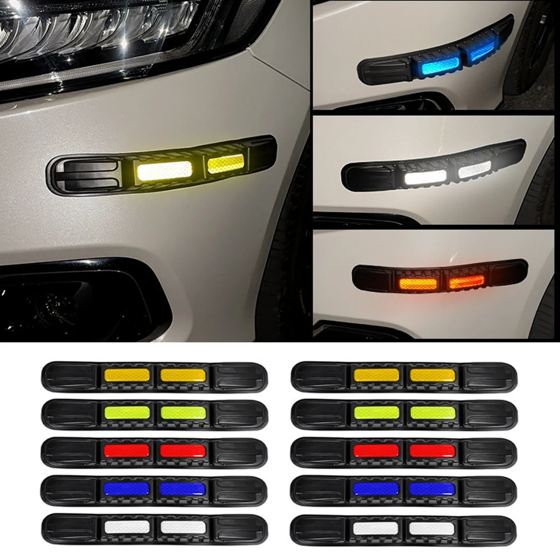 Universal Car Bumper Guard Anti‑Collision Strip Front Rear Bumper Reflective Stickers Scratch‑Hiding Decor Rubber Molding