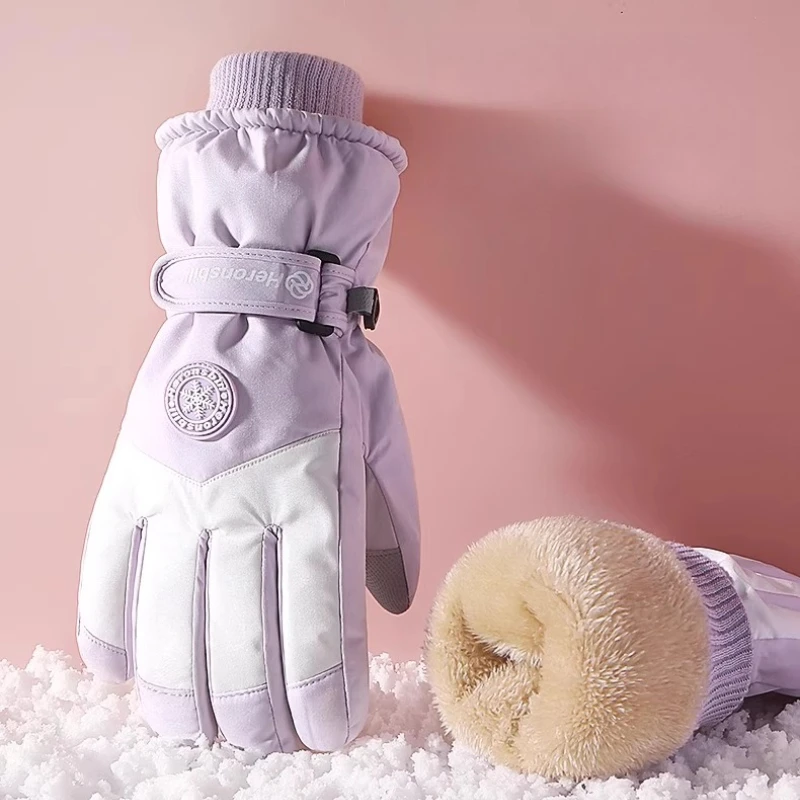 

Winter Ski Gloves Motorcycle Fleece Lined Keep Warm Biker Gloves Thicken Safety Supplies Cycling Handschoenen Windproof Cold