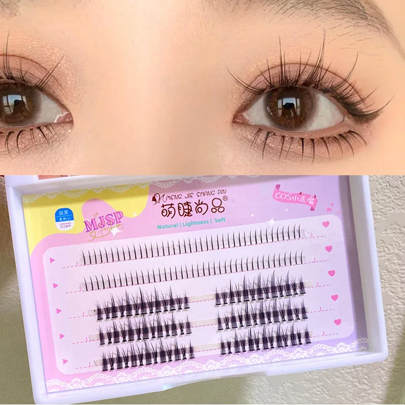 3/5 Rows Little Devil Cos False Eyelashes Natural Simulation Grafting Single Cluster Eyelashes Makeup Beauty Tools