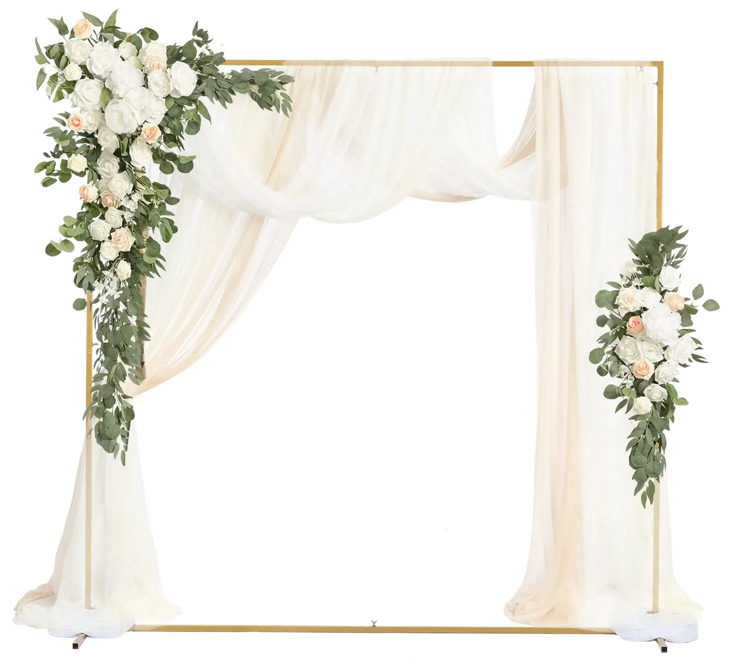 

Квадратная свадебная арка, подставка для фона, металлическая подставка для арки воздушных шаров с основанием для вечеринок, украшения на свадьбу, день рождения