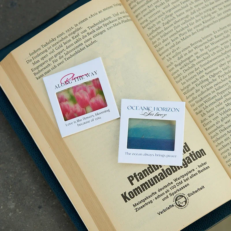 Translucent Landscape Film Bookmark Aesthetic Book Page Reading Accessories DIY Decorative Card Pendant Keychain