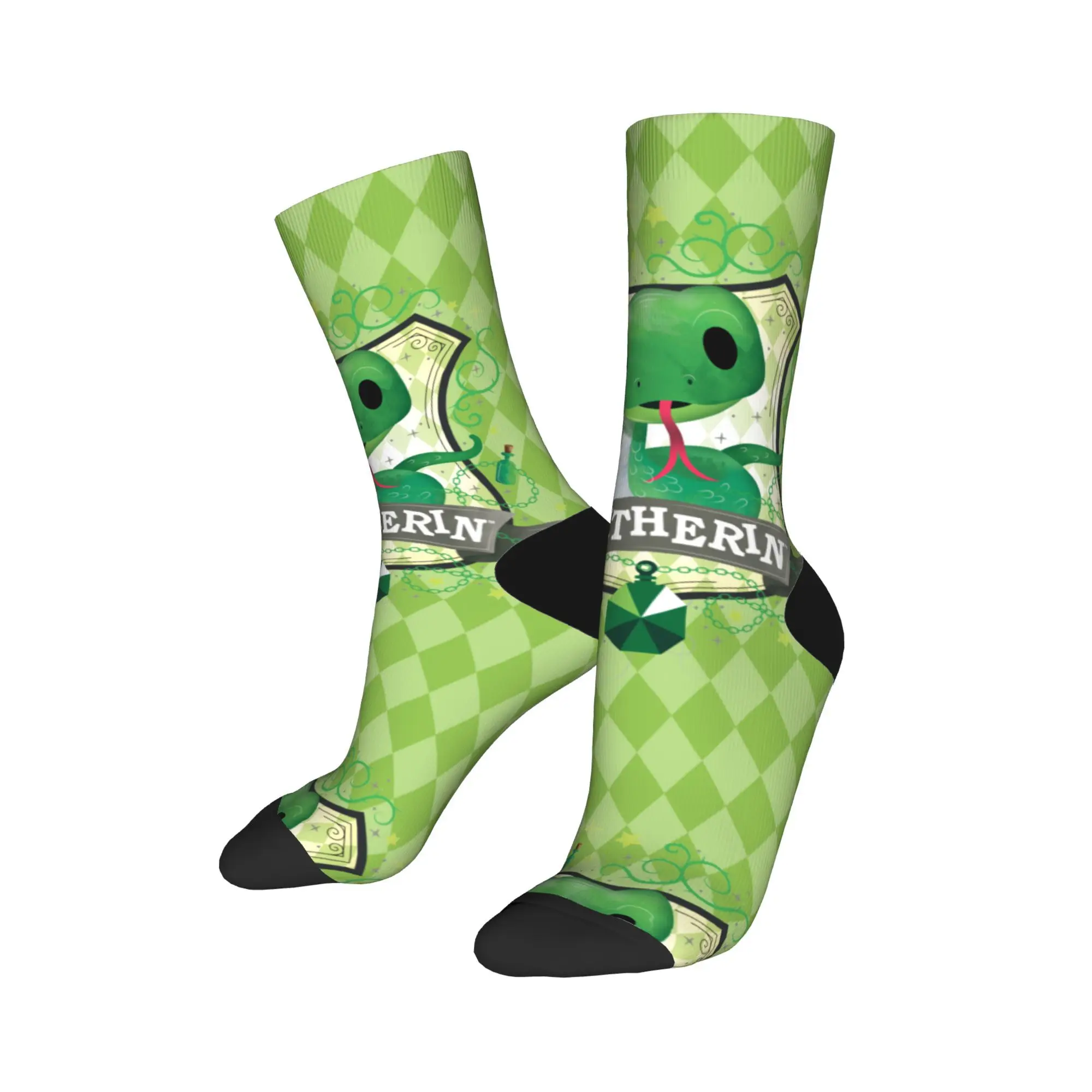 New Male Men Socks Crazy Potters SLYTHERIN Sock Polyester  Graphic Women's Sock Spring Summer Autumn Winter