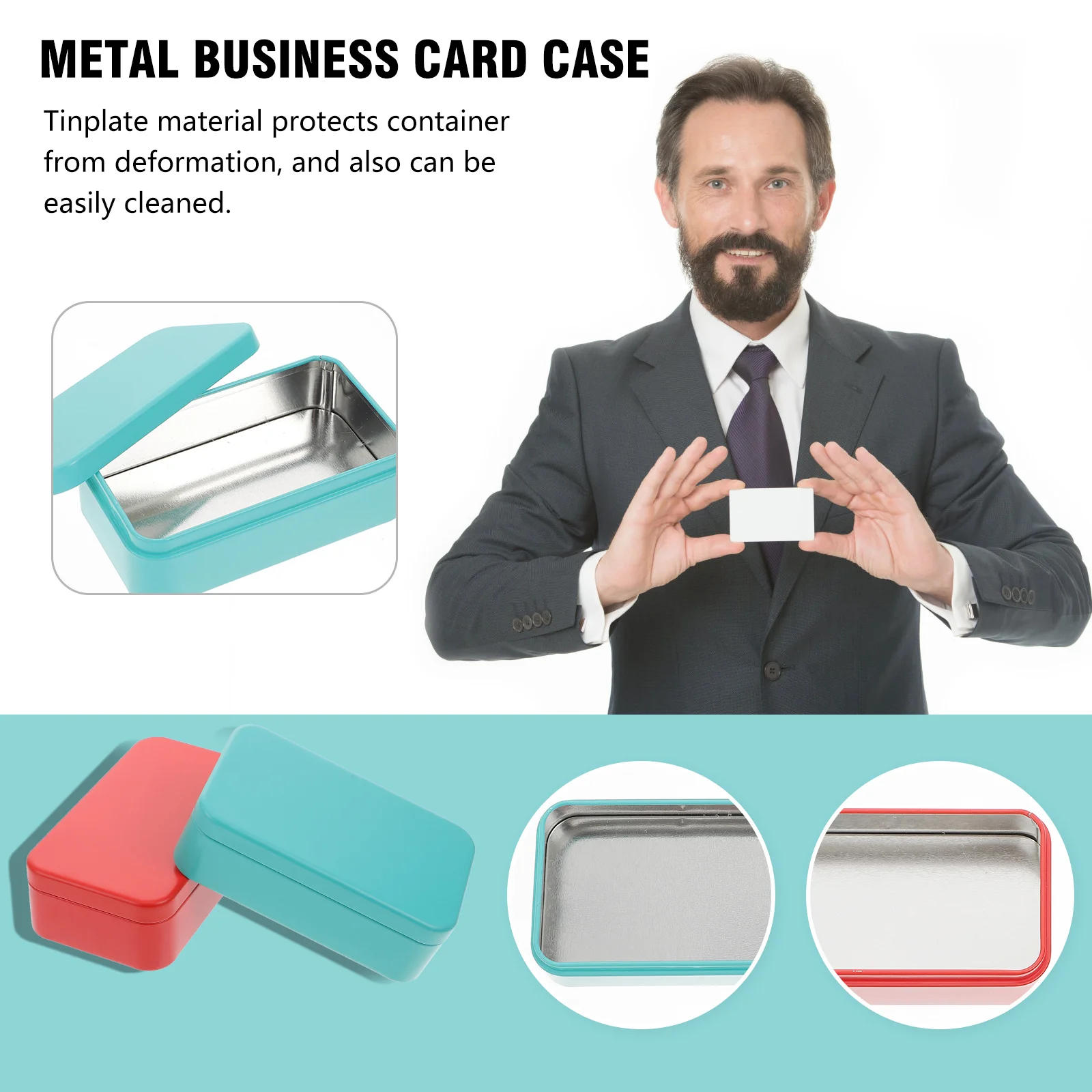 

4Pcs Metal Tea Storage Box Tinplate Sealed Square Canister Portable for Home Travel Office Kitchen Tinplate Box