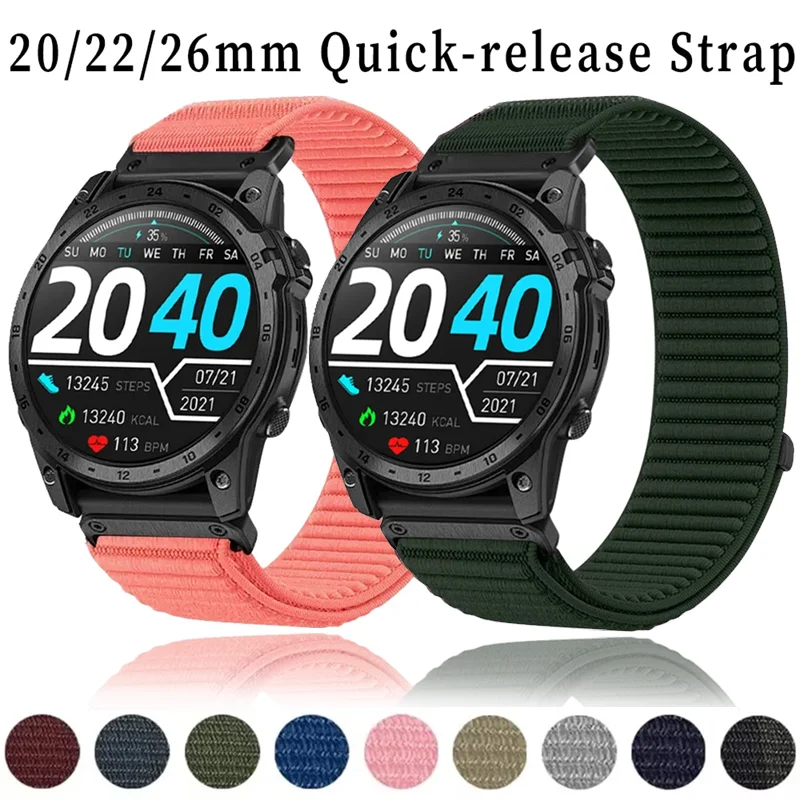 20 mm, 22 mm, 26 mm Schnellverschluss-Nylonarmband für Garmin Fenix ​​8/Tactix 8/Quatix 8, atmungsaktives Armband für Amazfit T-Rex Ultra 2 51 mm