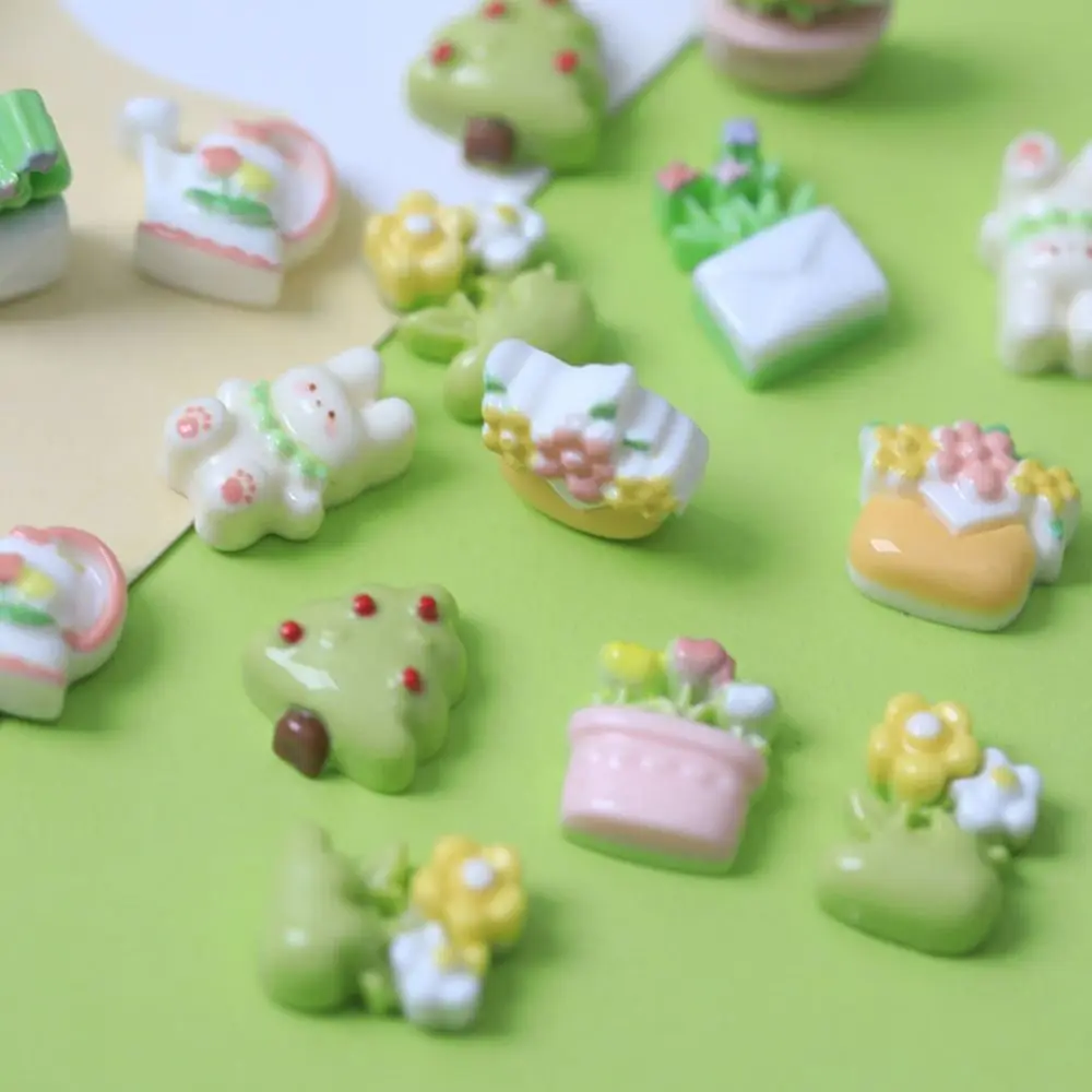 植物-スクラップブッキング,電話ケースの装飾,かわいいヘッドバンド,手工芸品,子供のおもちゃ,フラットバック,新しい,20個用のレジンスライムチャーム