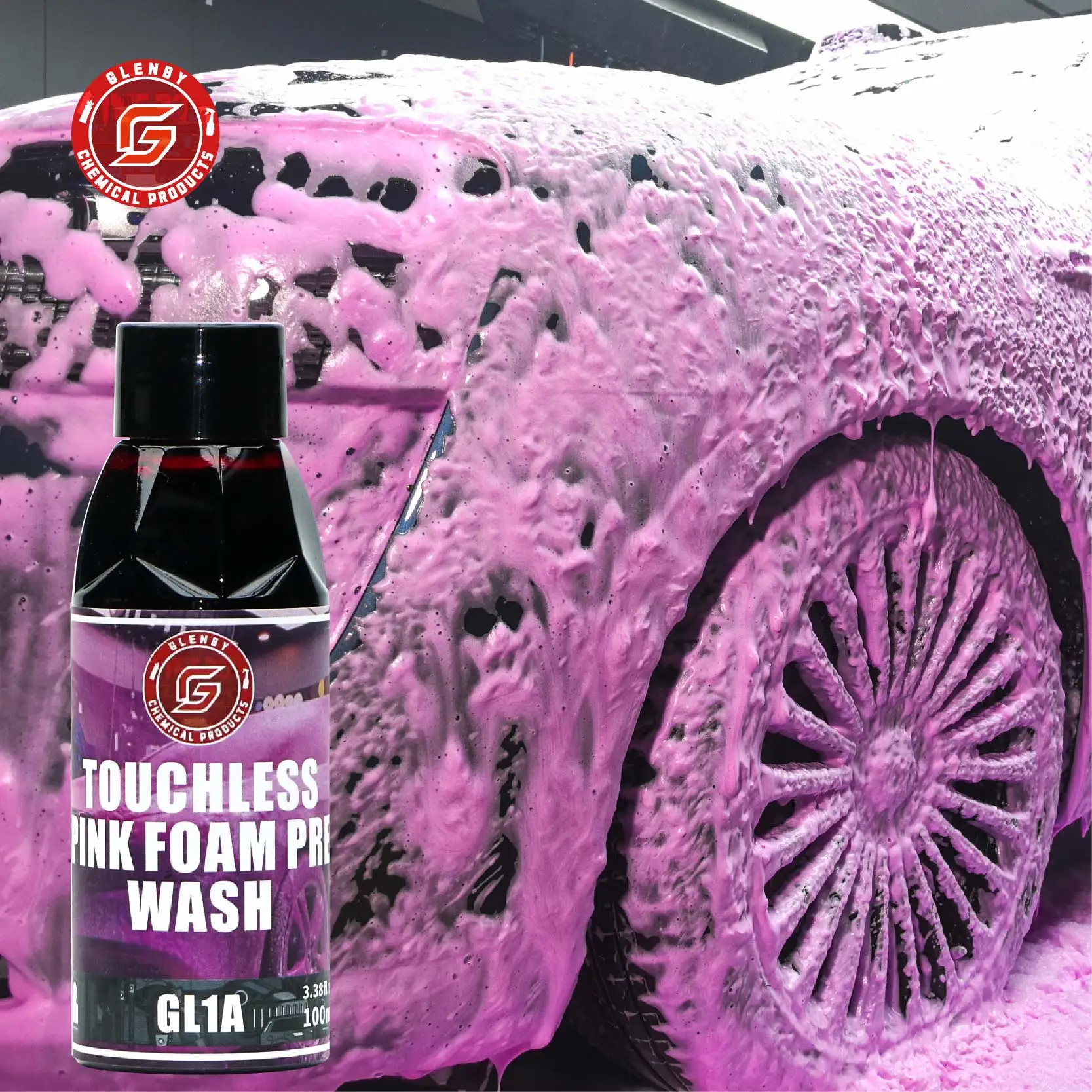 GL1A Glenby Prewash pink foam shampoo Auto Cleaning Foam Auto Cleaner For Station Car Detailing Chemical Cleaner Wash Shampoo image 2