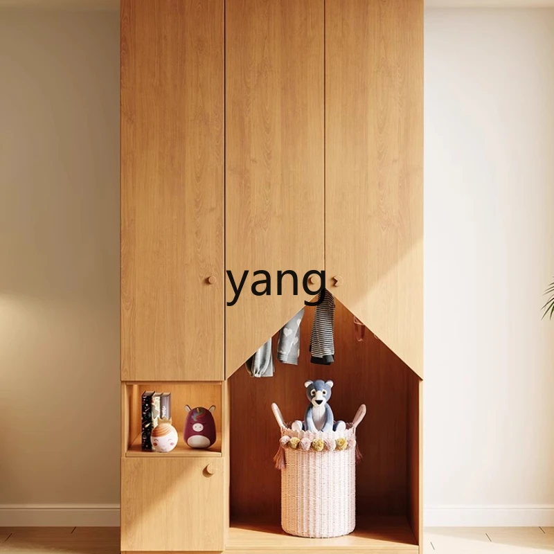 

YJQ solid wood wardrobe household bedroom small apartment storage locker integrated large wardrobe