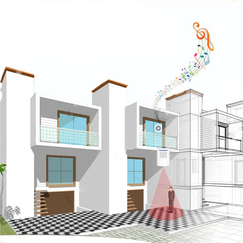 Timbre de puerta AB53 4X, Detector inalámbrico de Sensor de movimiento de puerta de negocios, timbre inteligente para visitantes, alarma de entrada de seguridad para el hogar, enchufe europeo