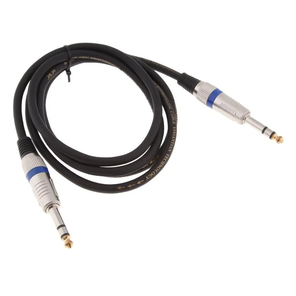 1/4 to 1/4 6.35mm Balanced Stereo Audio Cable Cord for Studio Monitors Mixer