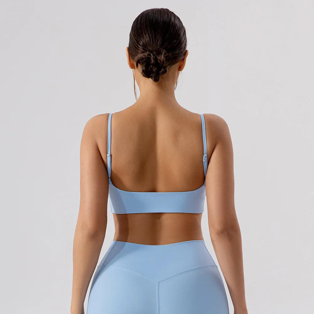 Maxdutti Tight Back Yoga Bra Naked Sensation Quick Drying Sports Bra Sports Underwear Pilates Fitness Clothes Camis Tops Female