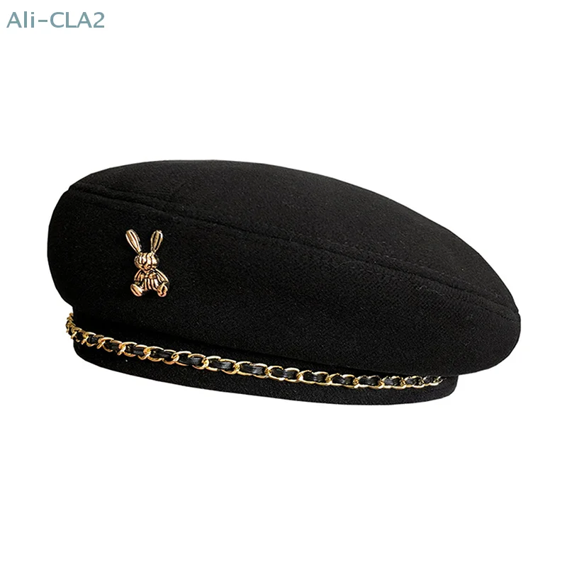 Frauen Kaninchen Berets Stil Für Französisch Künstler Warme Winter Beanie Hut Einfarbig Elegante Dame Alle Passenden Maler Kappen