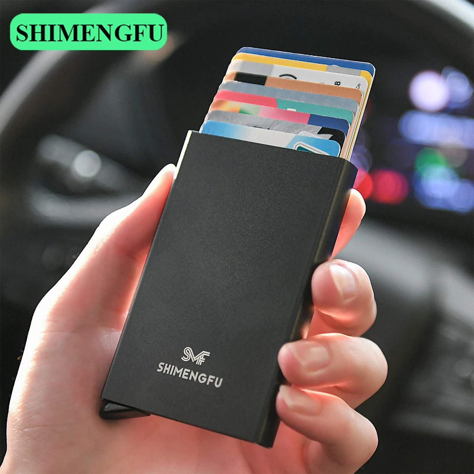 

ID Credit Card Holder Wallet 10 Cards Porte Carte Thin Aluminium Metal Anti-theft Pocket Case Women Purse Men Box Rfid Blocking