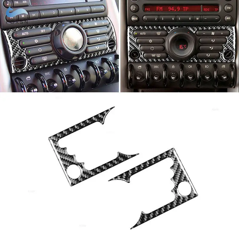Car Accessories Air Conditioner Control Panel Carbon Fiber Trim For BMW Mini Cooper Hatch one R50 R53 2002 2003 2004 2005 2006