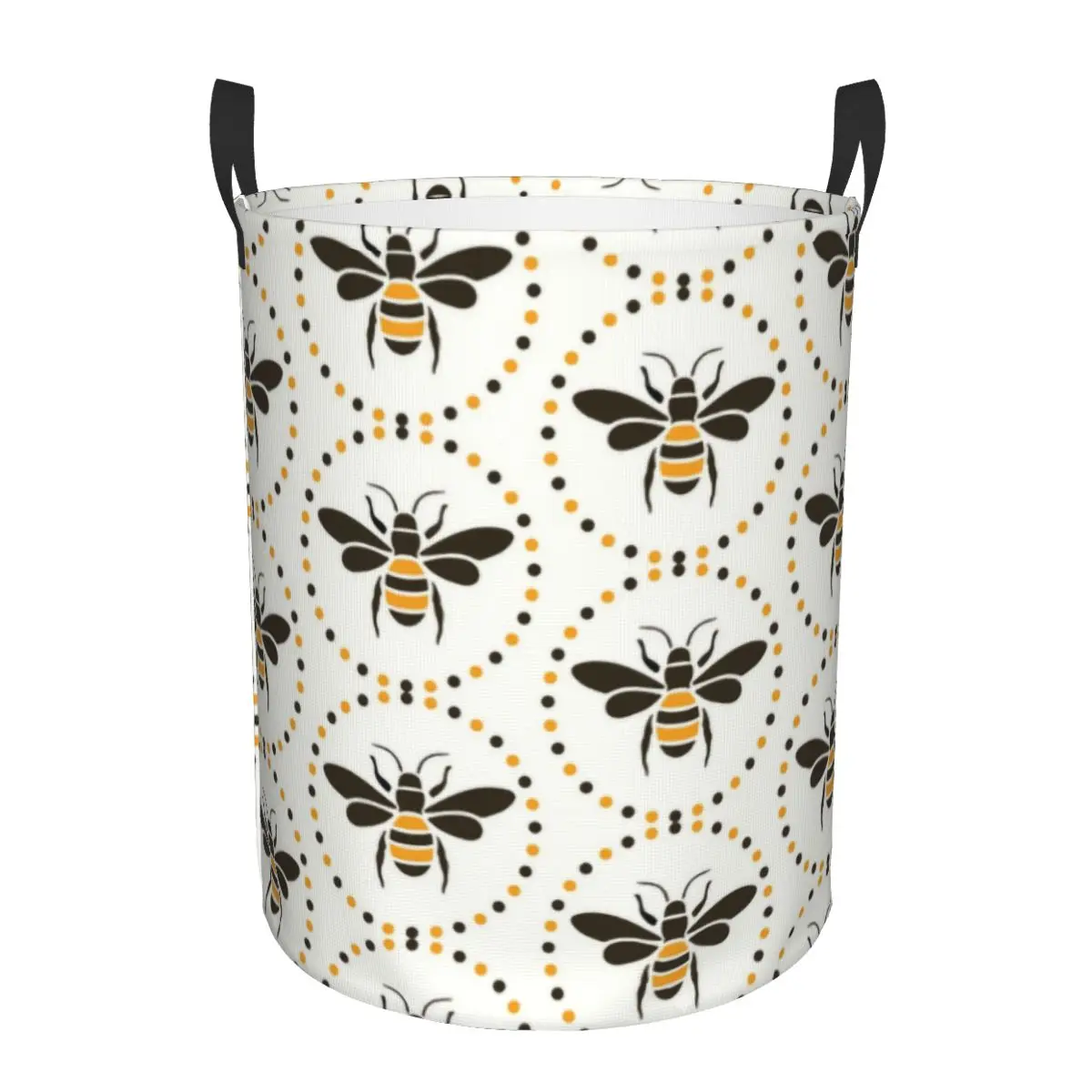 Bee Insect Laundry Basket Collapsible Honeybee Clothes Hamper for Baby Kids Toys Storage Bin