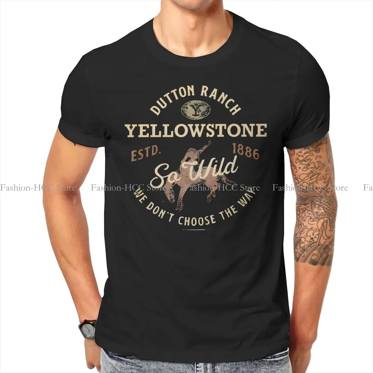 Yellowstone Dutton Ranch TV Show Men's TShirt So Wild Vintage Rodeo Individuality T Shirt Graphic Sweatshirts Hipster