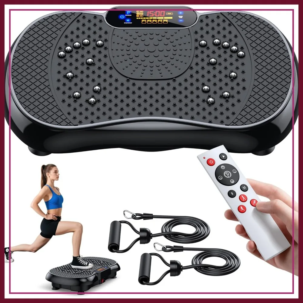 

Vibration Plate Exercise Machine 330Lbs 999 Speeds Full Body Shaker Platform for Home Gym