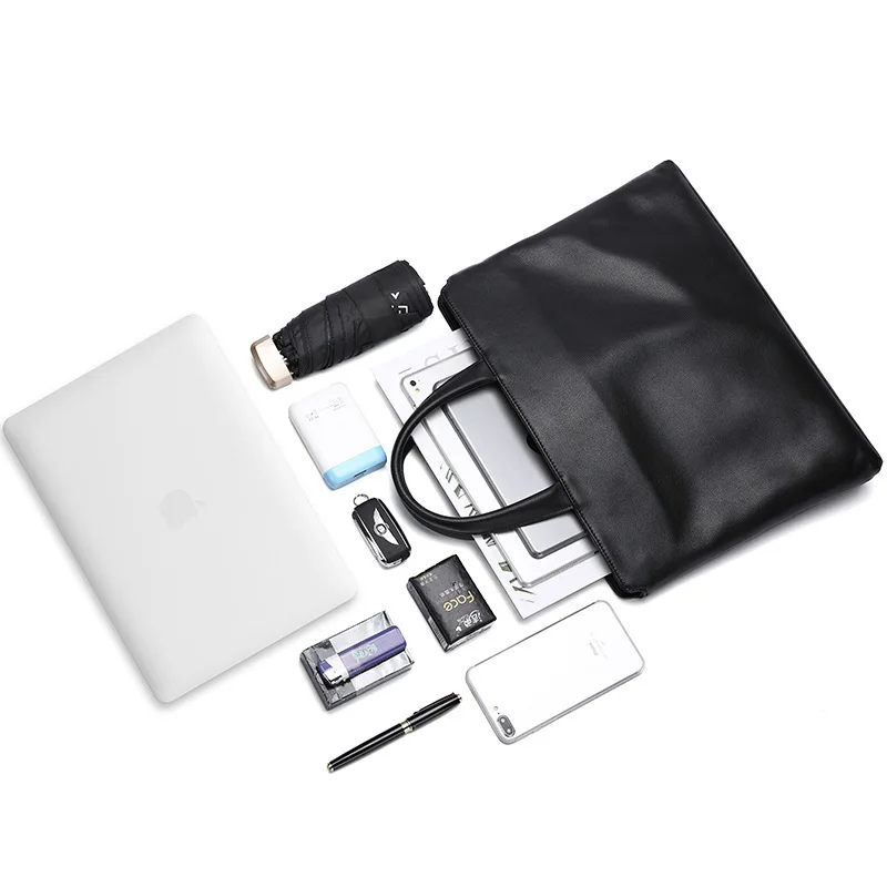 Borsa da uomo in vera pelle di grande capacità, valigetta versatile casual, borsa per laptop in pelle bovina con strato superiore