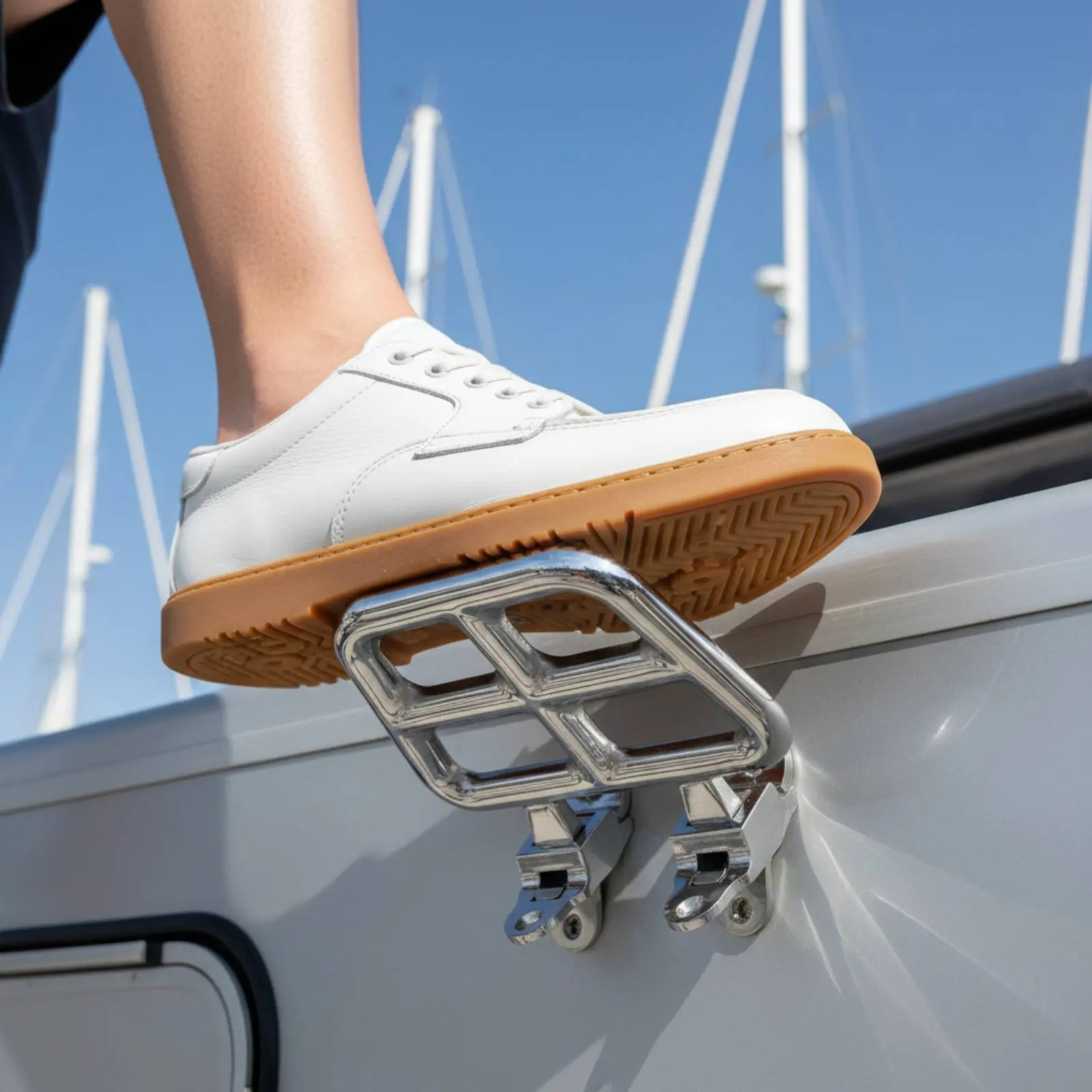Yacht Folding Footstep Step Non-Skid Steps Boat Boarding Foot Step Boating Equipment Space-Efficient Vehicle Accessory Easy