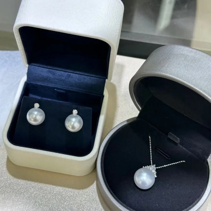 

SGARIT Luxury Gemstone 925 Sterling Silver Pearl Earrings Ice Snowflake Pendant Gold Plated Jewelry Set for Women Winter Gift