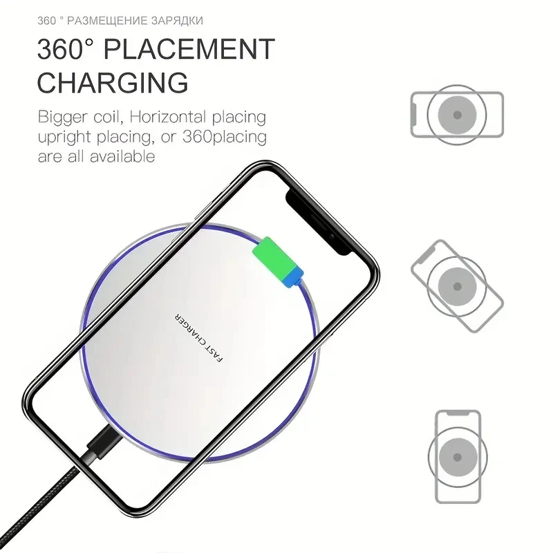 Wireless Charger Mobile Phone Chargers Pad Stand For iPhone 15 14 13 12 11 Pro Max 8 Samsung Xiaomi Fast Charging Dock Station