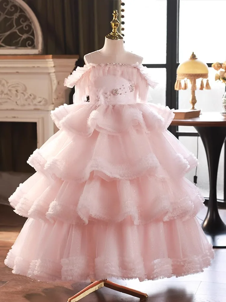 

Elegant Baby Flower Girl Dresses Princess Prom Birthday Party Gowns Formal Occasion Kids