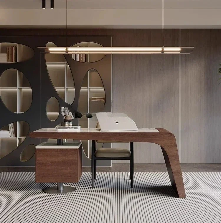 G Italian minimalist marble surface combination desk, modern light luxury study desk