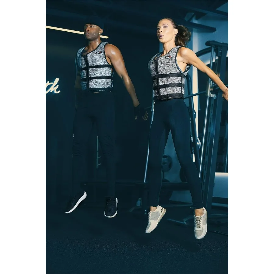 سترة مرجحة فائقة النحافة لتدفق الهواء للرجال والنساء: سترة تمرين قابلة للتعديل من 4 رطل إلى 32 رطل مع أوزان من الحديد الصلب مثالية لـ Fi