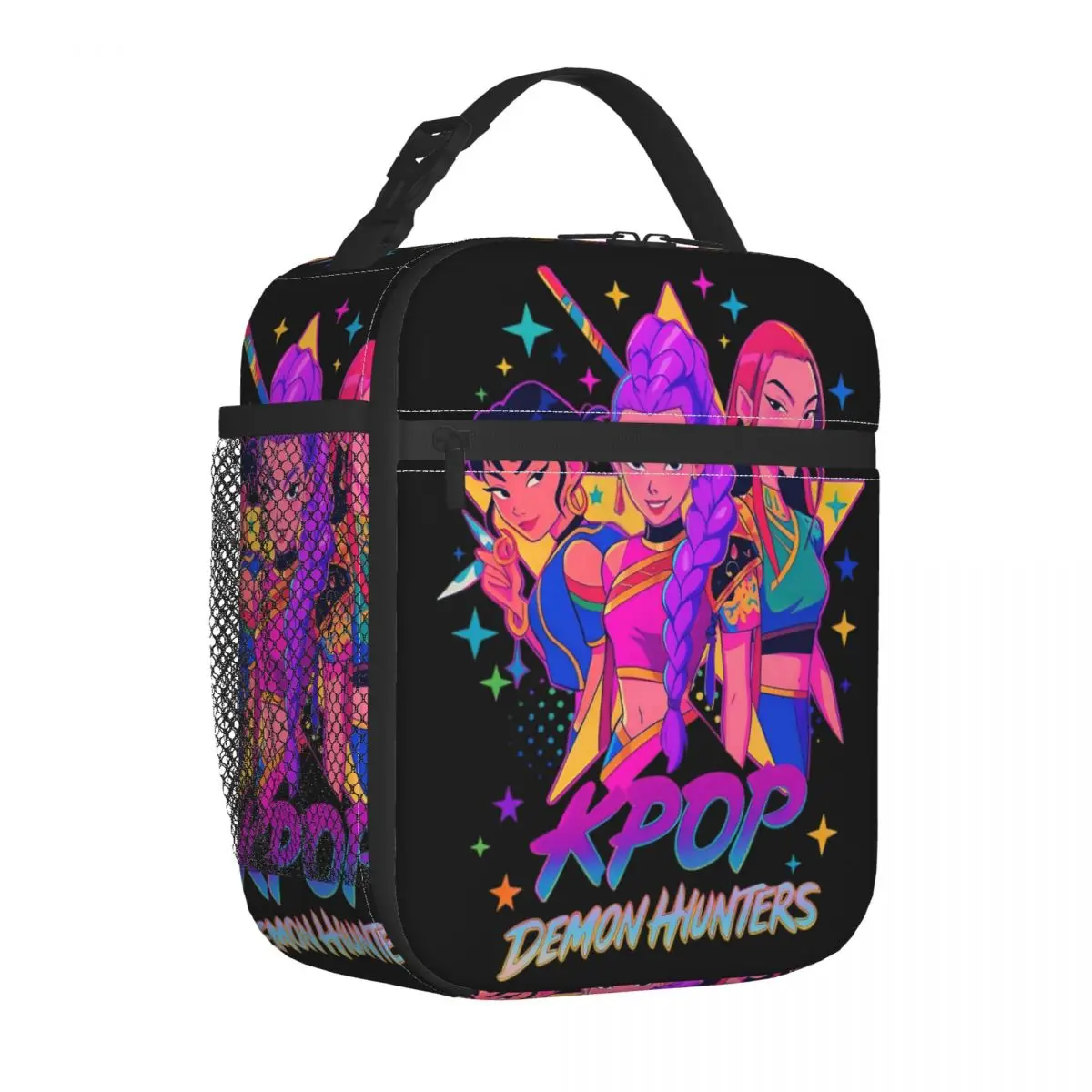 

Huntrix Kpop Demon Hunters Insulated Lunch Bag Cooler Bag Reusable Portable Tote Lunch Box for Men Women College Travel