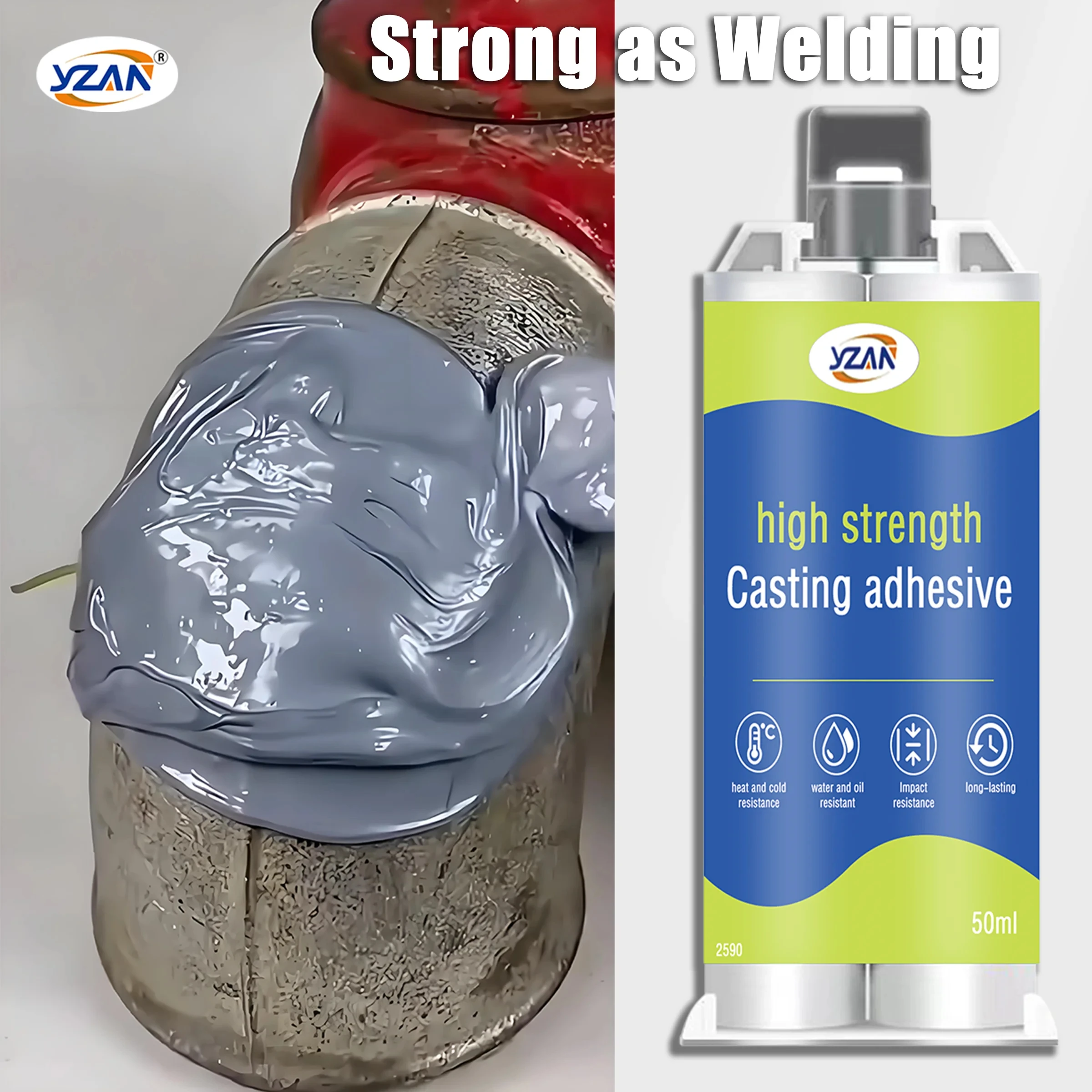 High-viscosity AB adhesive, casting adhesive, high-temperature resistant casting repair adhesive, metal repair adhesive—liquid welding filler