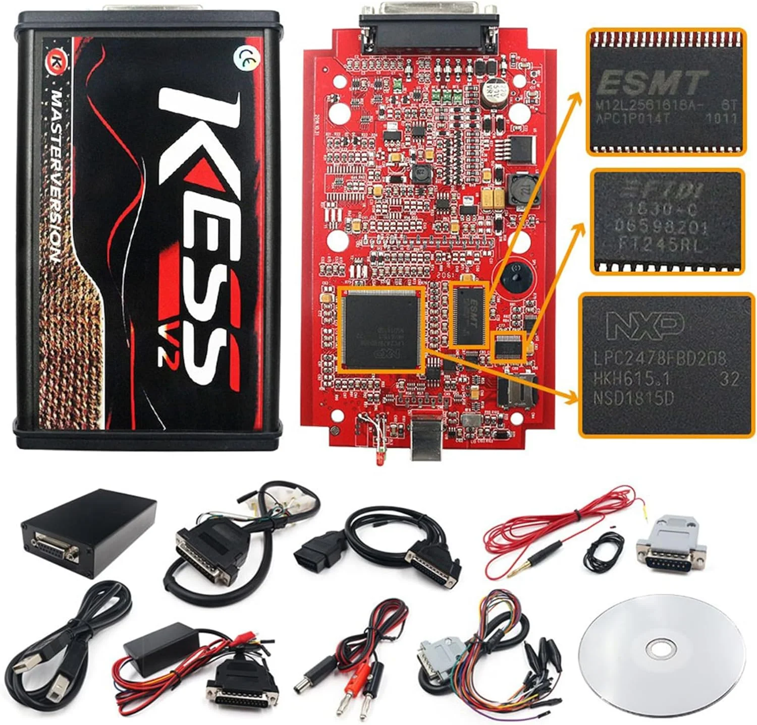 Kess V2 V5.017 Online Version Red PCB Support 140 Protocol No Tokens Limitation for Kess V2 OBD2 Manager Tuning Kit