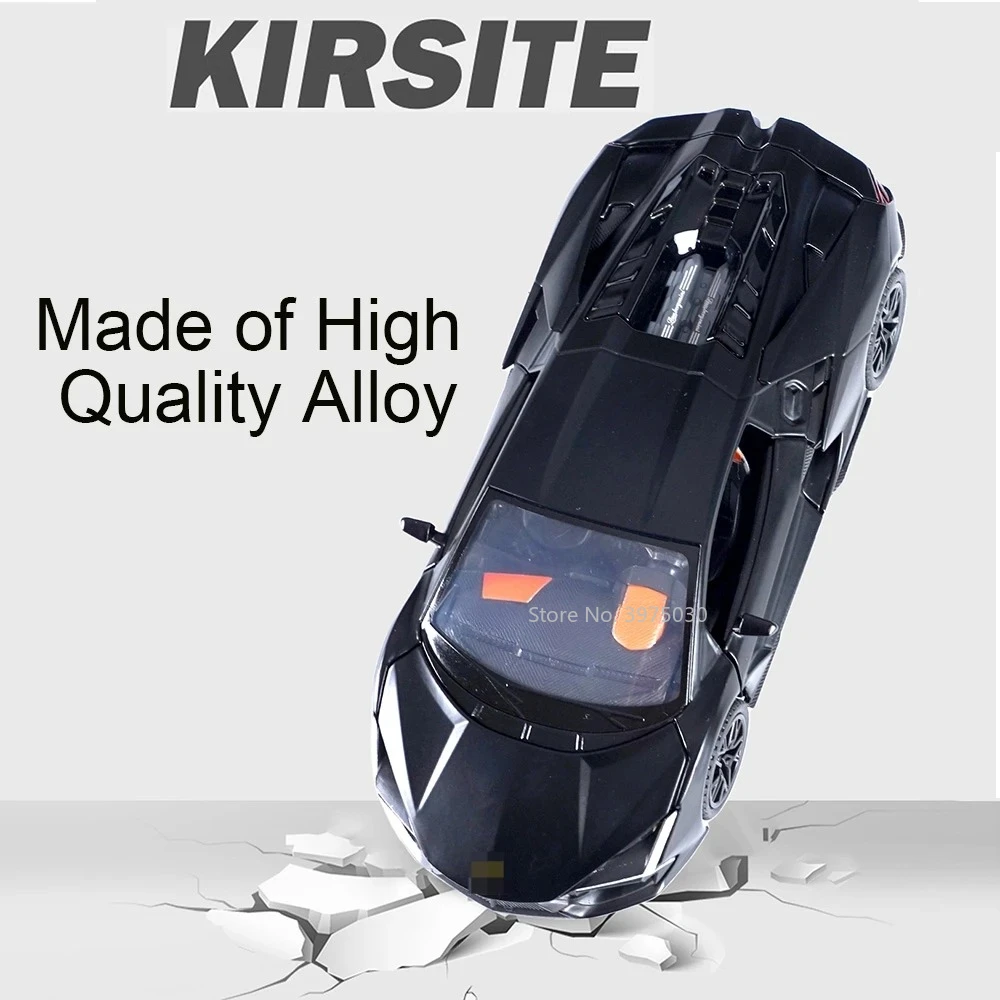 Modèle de voiture jouet Aventador en alliage moulé sous pression avec son et lumière, toutes les portes de voiture peuvent être ouvertes, véhicule jouet, cadeaux de fête des enfants, nouveau, 1/32